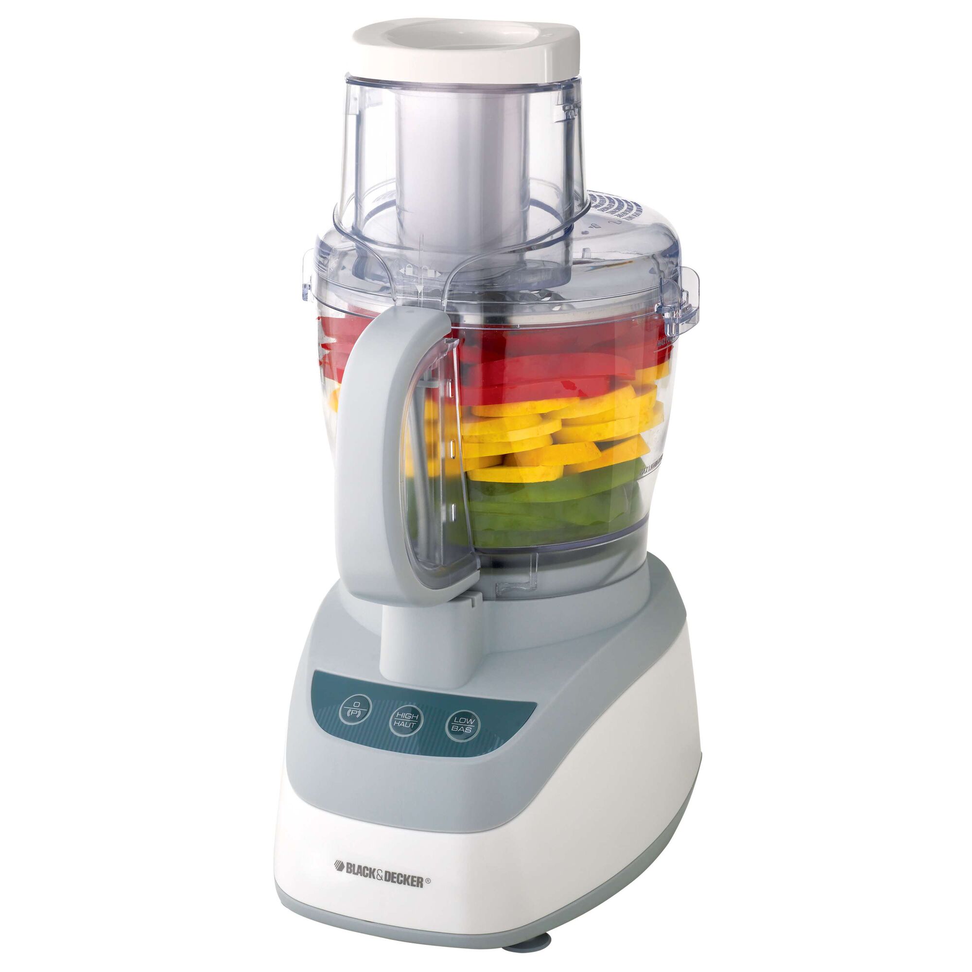 Robot culinaire FP2500C BLACK+DECKER avec tube d’alimentation à large ouverture, bol transparent de 10-cup et commandes tactiles