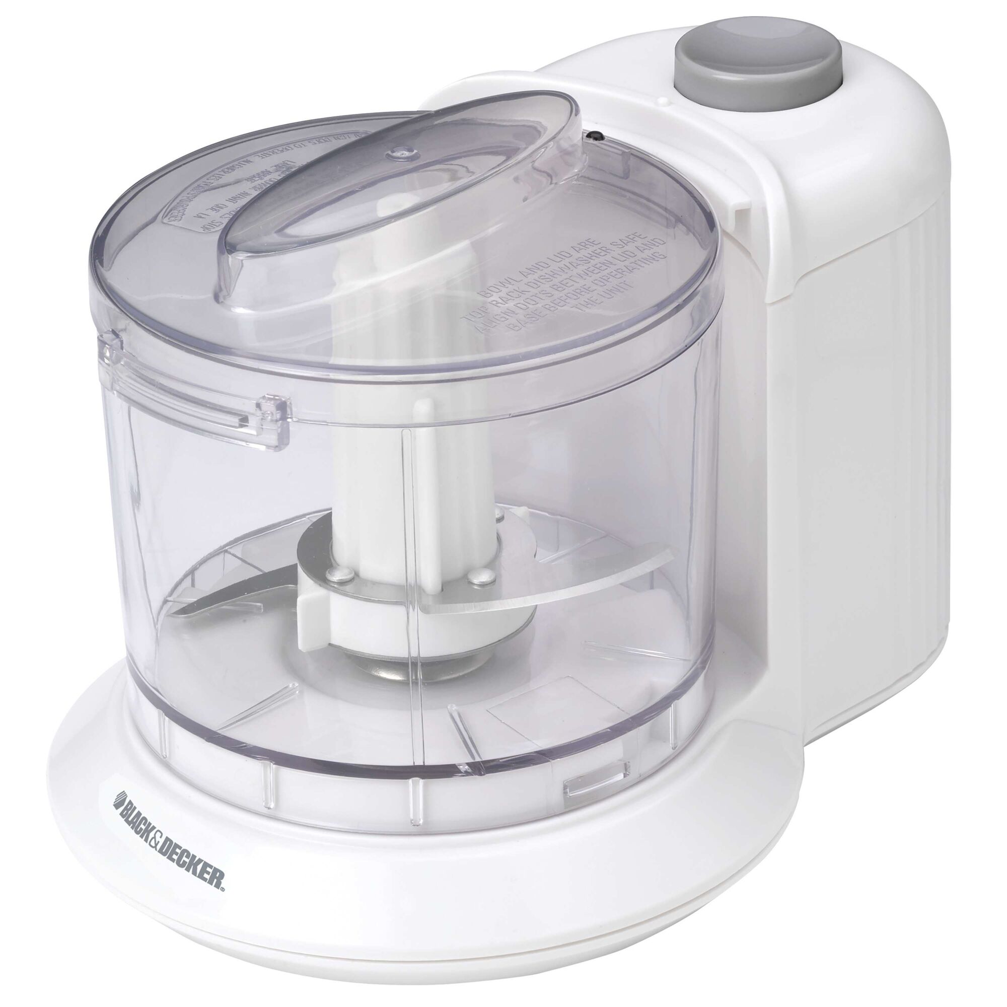 Hachoir blanc à une touche BLACK+DECKER Canada HC306C de 1.5 tasses, avec bol transparent et couvercle verrouillable