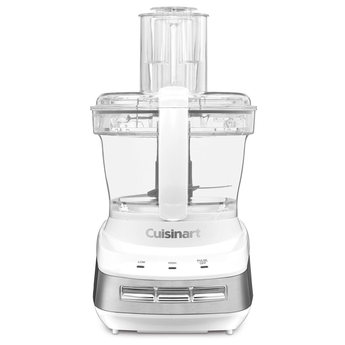 Cuisinart Core Custom FP-110 White & Stainless 10-cup processor with clear bowl, feed tube and High/Low/Pulse paddles
