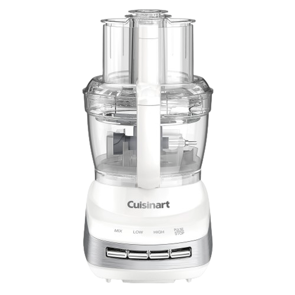 Cuisinart Core Custom FP-130 White 13-cup food processor with clear bowl, feed assembly and Mix/High/Low/Pulse controls