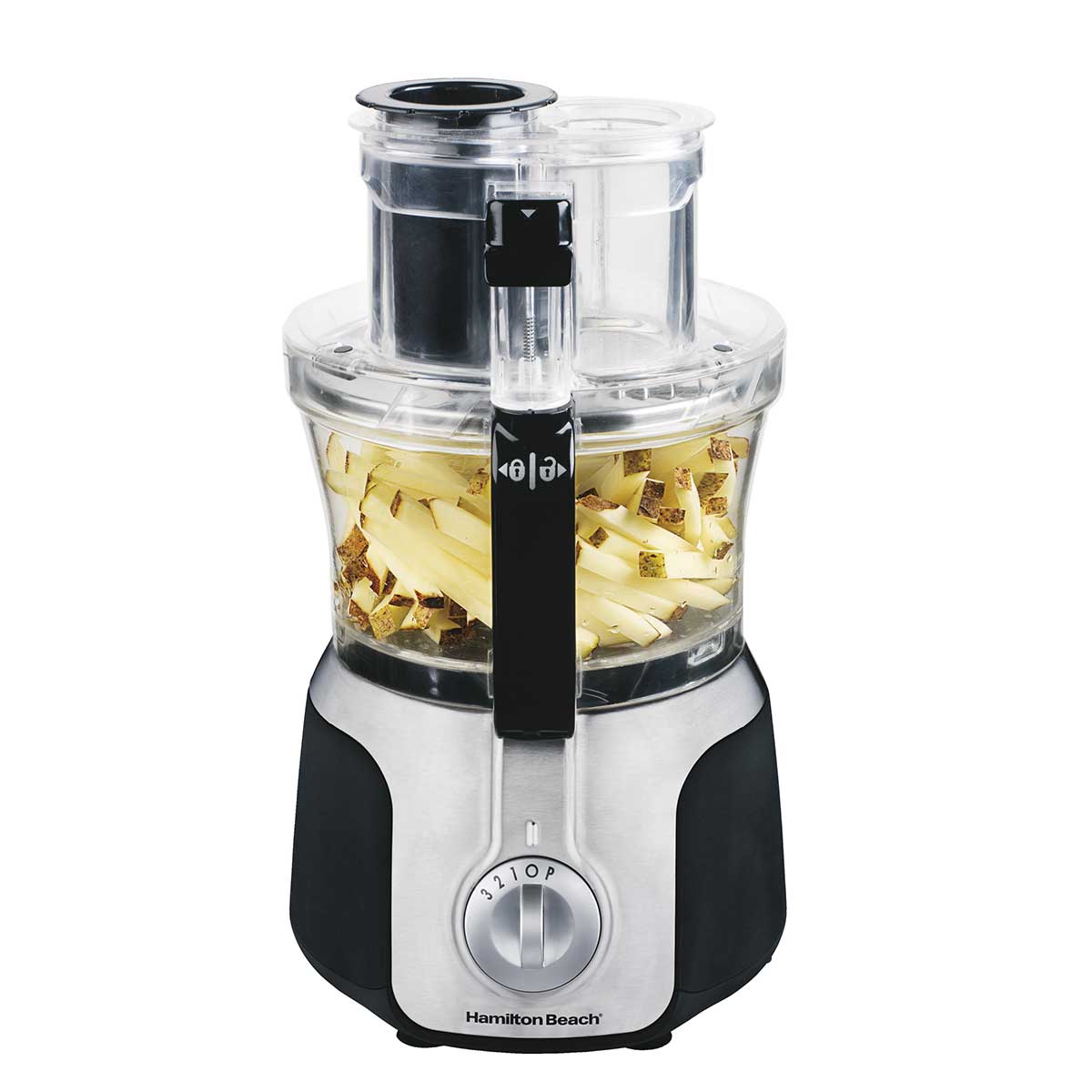 Robot culinaire Big Mouth noir et acier inoxydable Hamilton Beach 70575 14-cup, avec disque à frites
