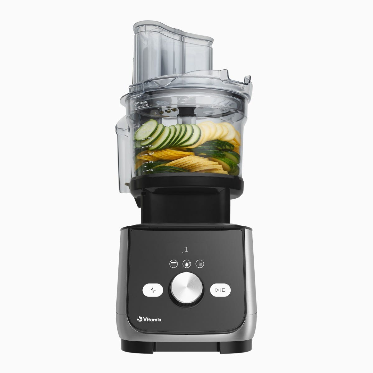 Vitamix Ascent X5 base with the 12-cup processor attachment assembled